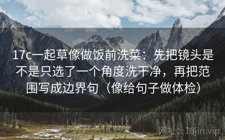 17c一起草像做饭前洗菜：先把镜头是不是只选了一个角度洗干净，再把范围写成边界句（像给句子做体检）